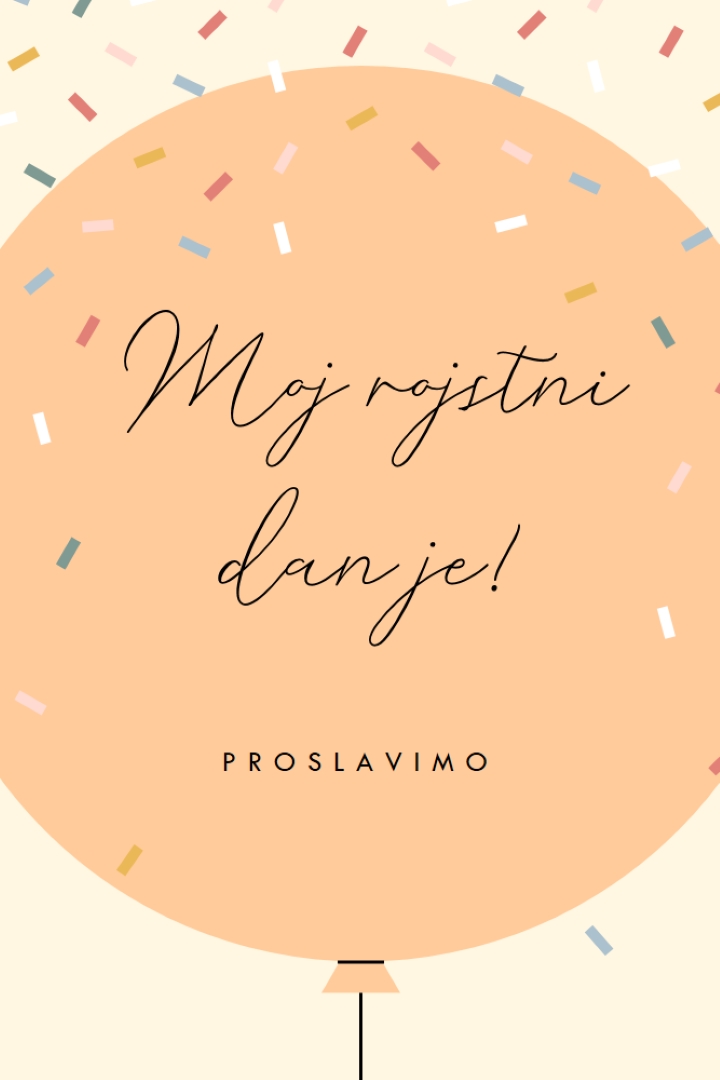 Proslavimo moj rojstni dan yellow whimsical-line