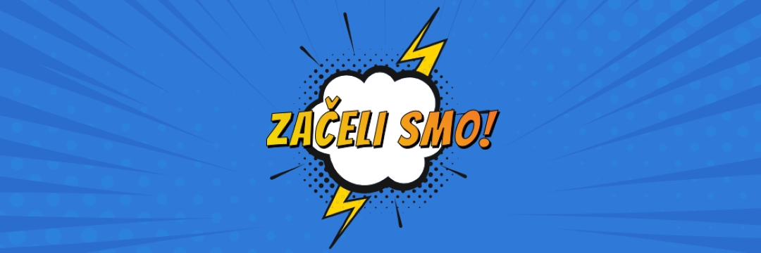 Začeli smo! blue modern-bold