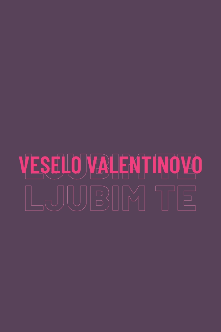 Ljubim te, valentine purple modern-bold