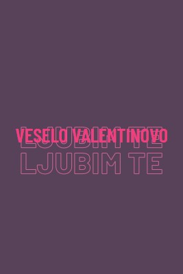 Ljubim te, valentine purple modern-bold