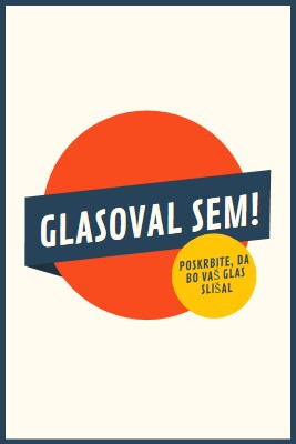 Glasoval sem! red vintage-retro