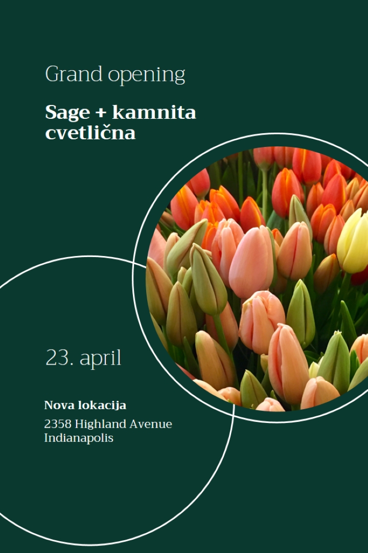 Cvetlični butik grand odprtje green modern-simple