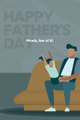 Happy Father's Day blue modern-color-block