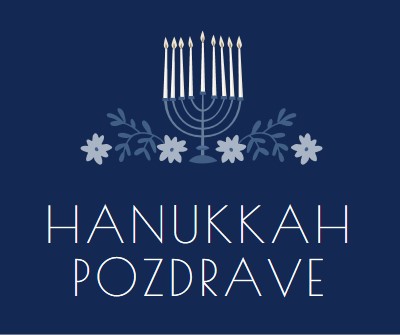 Pozdravljeni v Hanukkah blue modern-simple