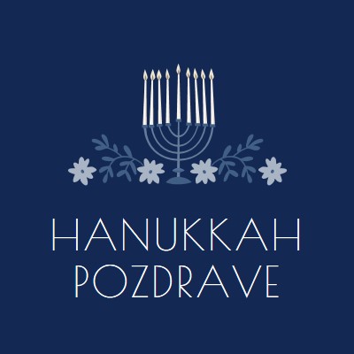 Pozdravljeni v Hanukkah blue modern-simple