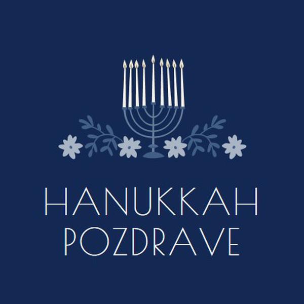 Pozdravljeni v Hanukkah blue modern-simple