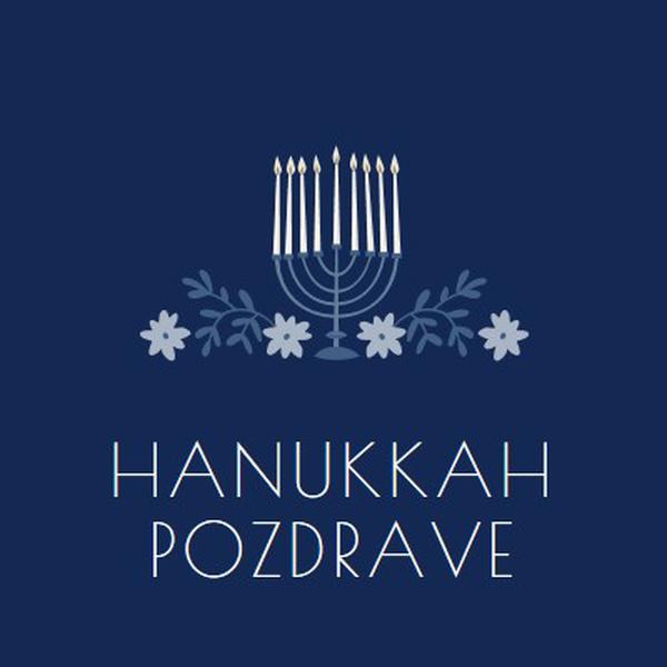 Pozdravljeni v Hanukkah blue modern-simple