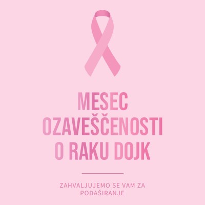 Mesec ozaveščenosti o raku dojk pink modern-simple