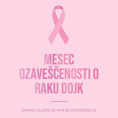 Mesec ozaveščenosti o raku dojk pink modern-simple