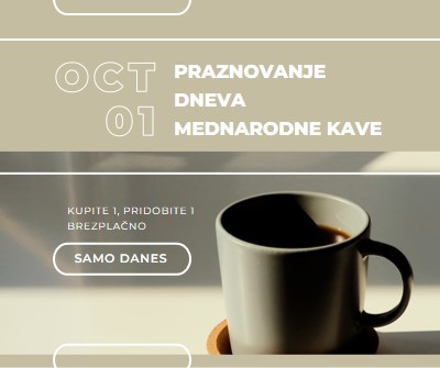 Praznovanje dneva mednarodne kave brown modern-geometric-&-linear