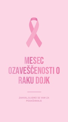 Mesec ozaveščenosti o raku dojk pink modern-simple