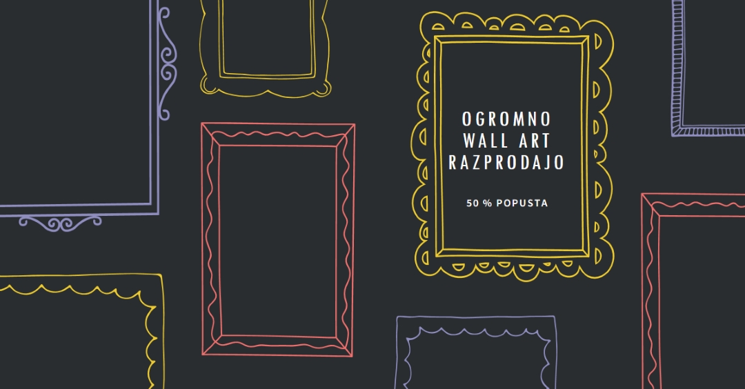 Huge wall art sale black whimsical-line