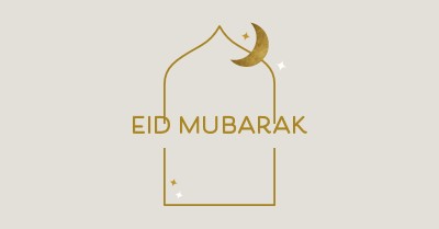 Eid Mubarak gray modern-simple