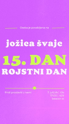 Povabljeni ste purple bold,vibrant,retro