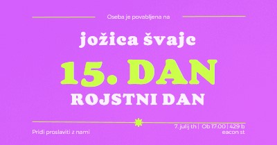 Povabljeni ste purple bold,vibrant,retro