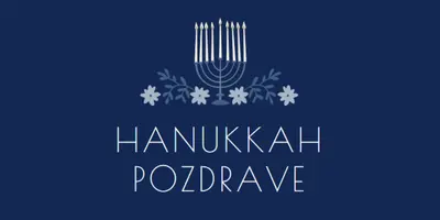 Pozdravljeni v Hanukkah blue modern-simple