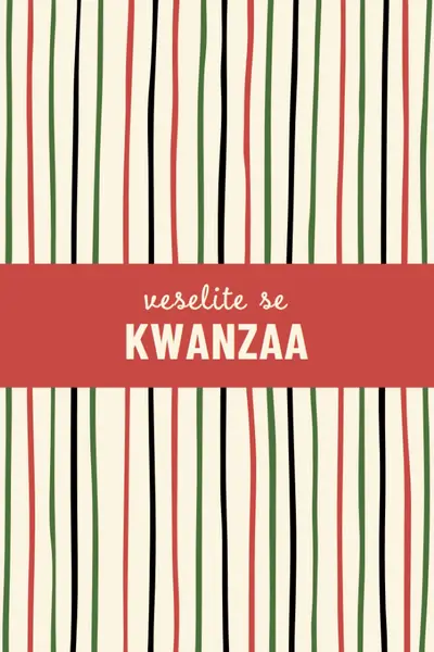 Srečno Kwanzaa red whimsical-line