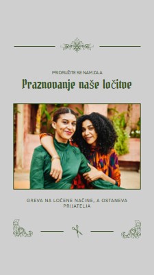 Praznovanje najine ločitve gray vintage,illustration