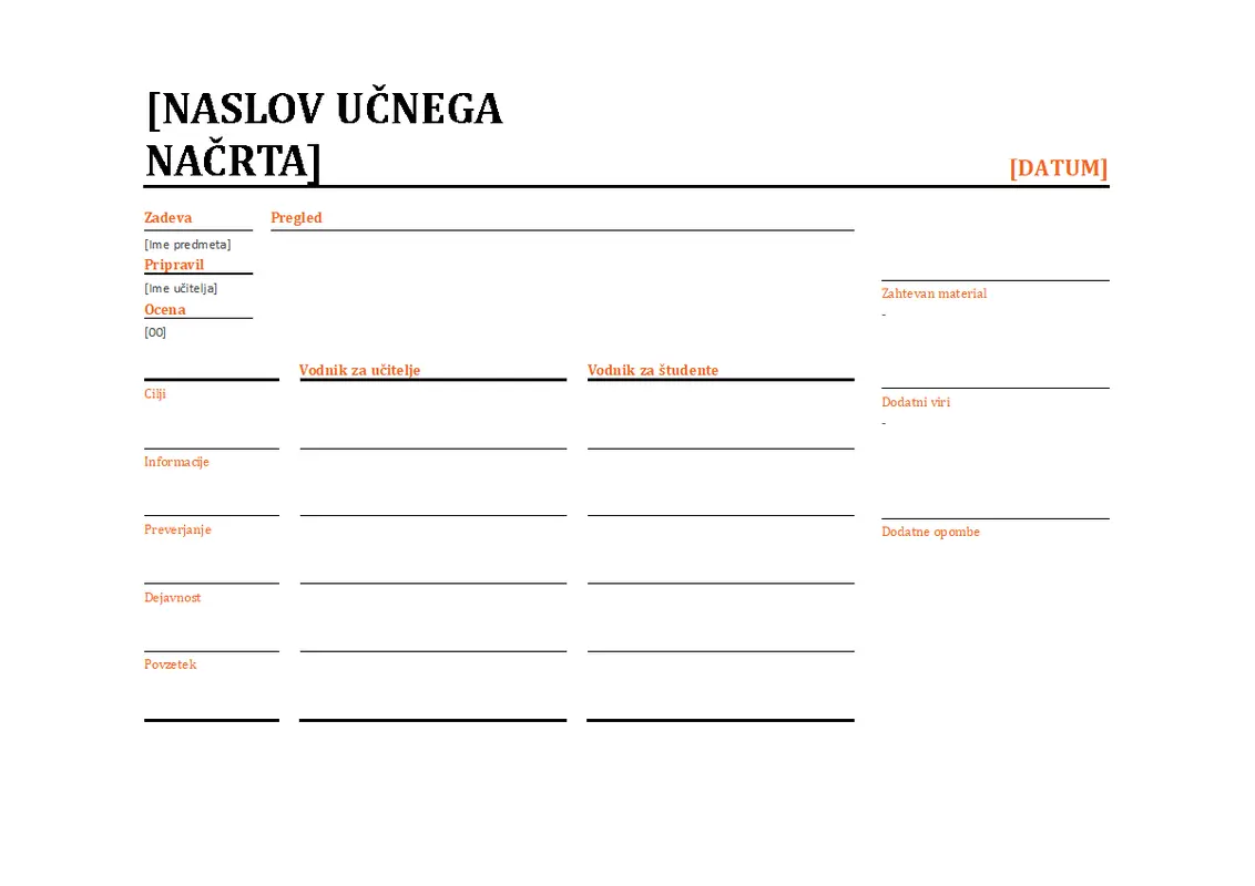 Načrtovalnik dnevnih predavanj