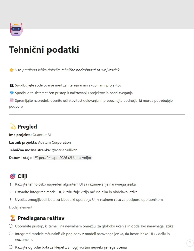 Tehnični podatki