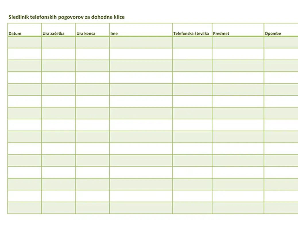 Sledilnik telefonskih pogovorov (za dohodne in odhodne klice)