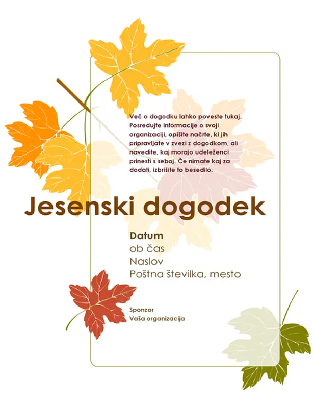 Letak za jesenski dogodek (z listjem)