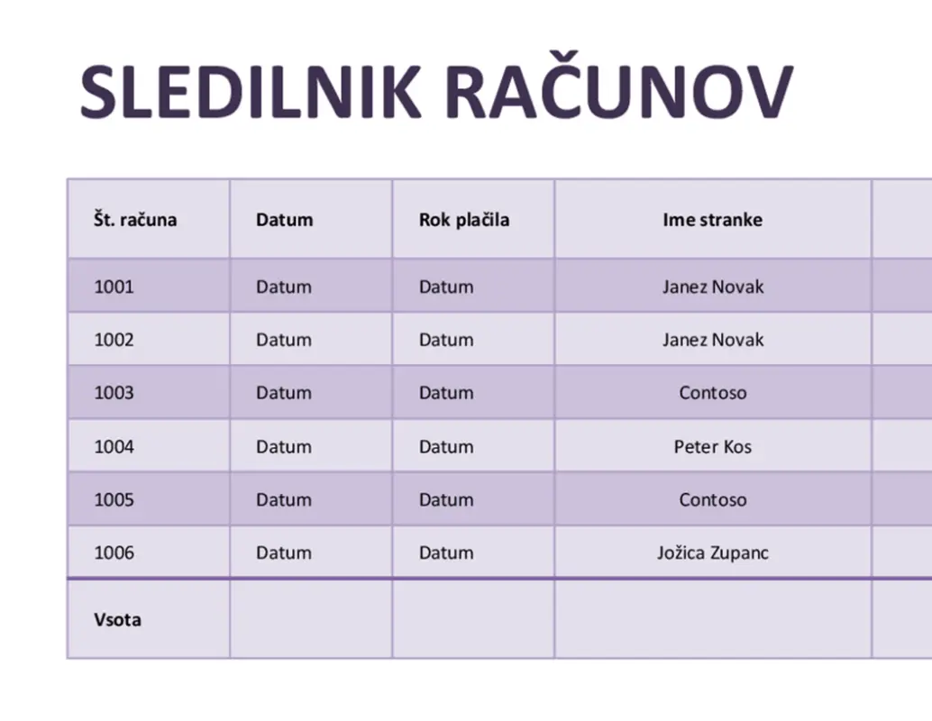 Sledilnik računov purple modern simple