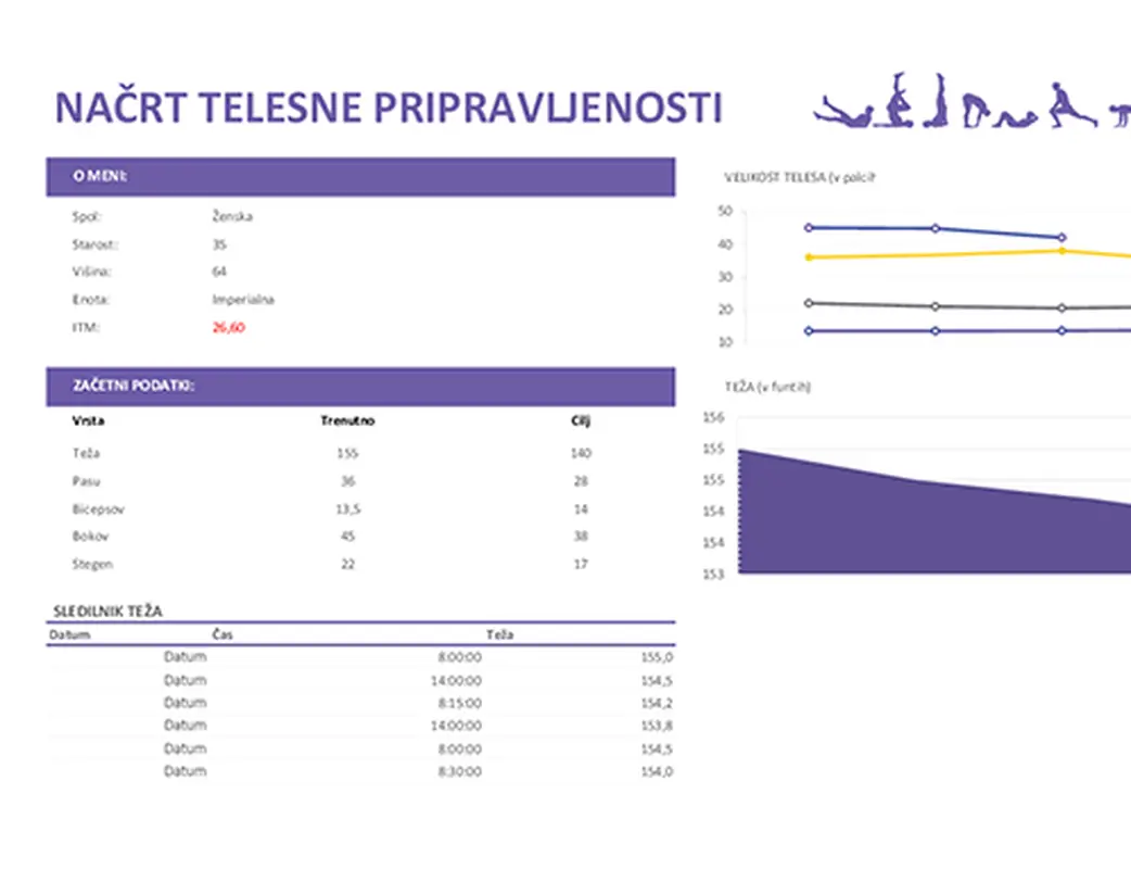 Načrt telesne pripravljenosti modern-simple