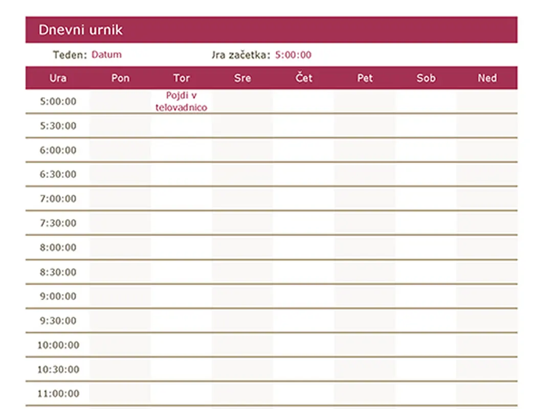 Dnevni urnik