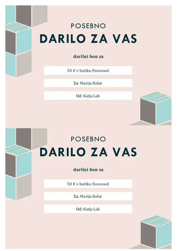 Darilni bon modern-geometric