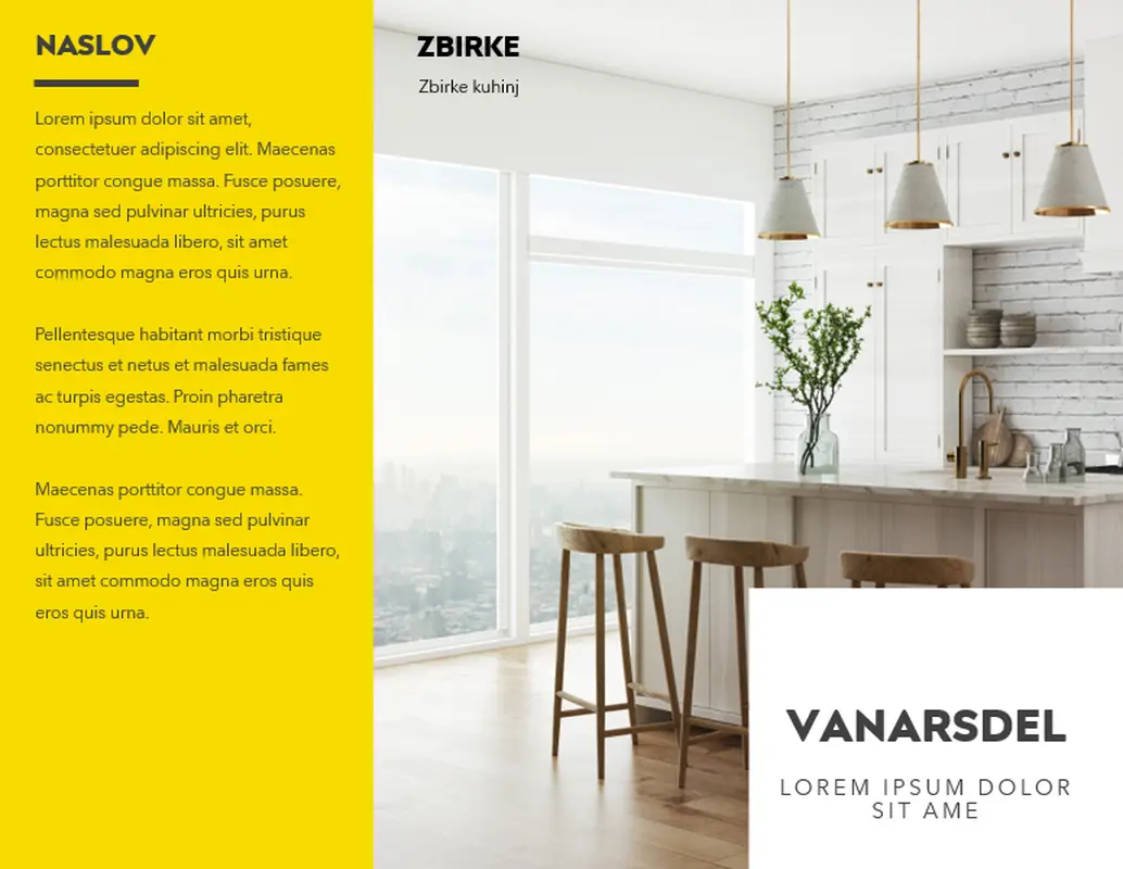 Rumena brošura modern-simple