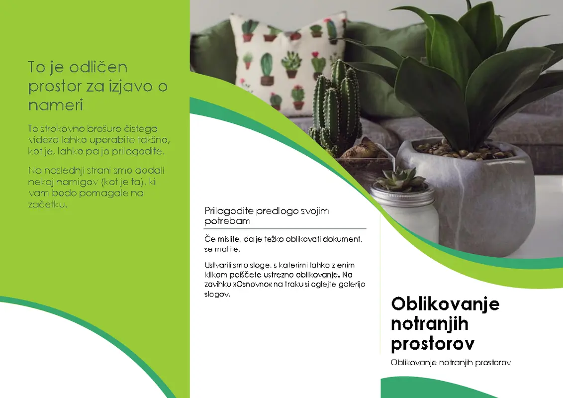 Brošura z motivom s področja notranjega oblikovanja modern-color-block