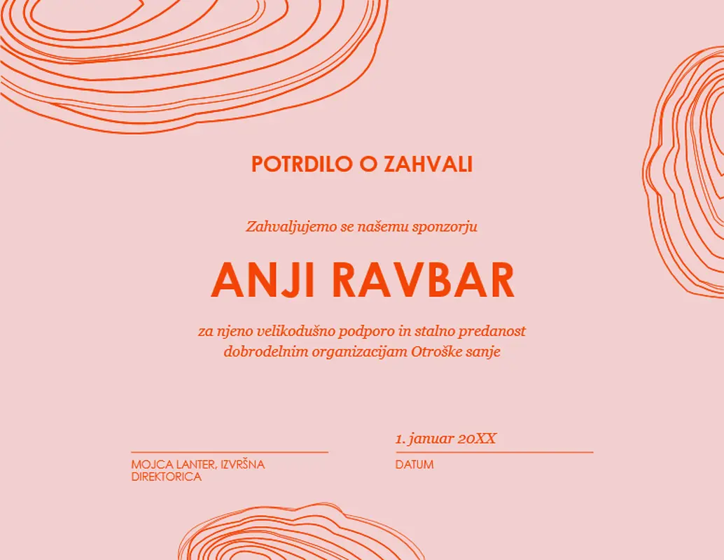 Izkaz spoštovanja s spiralno skico  organic-simple