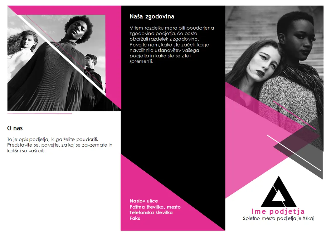 Brošura z modnim motivom pink modern-geometric