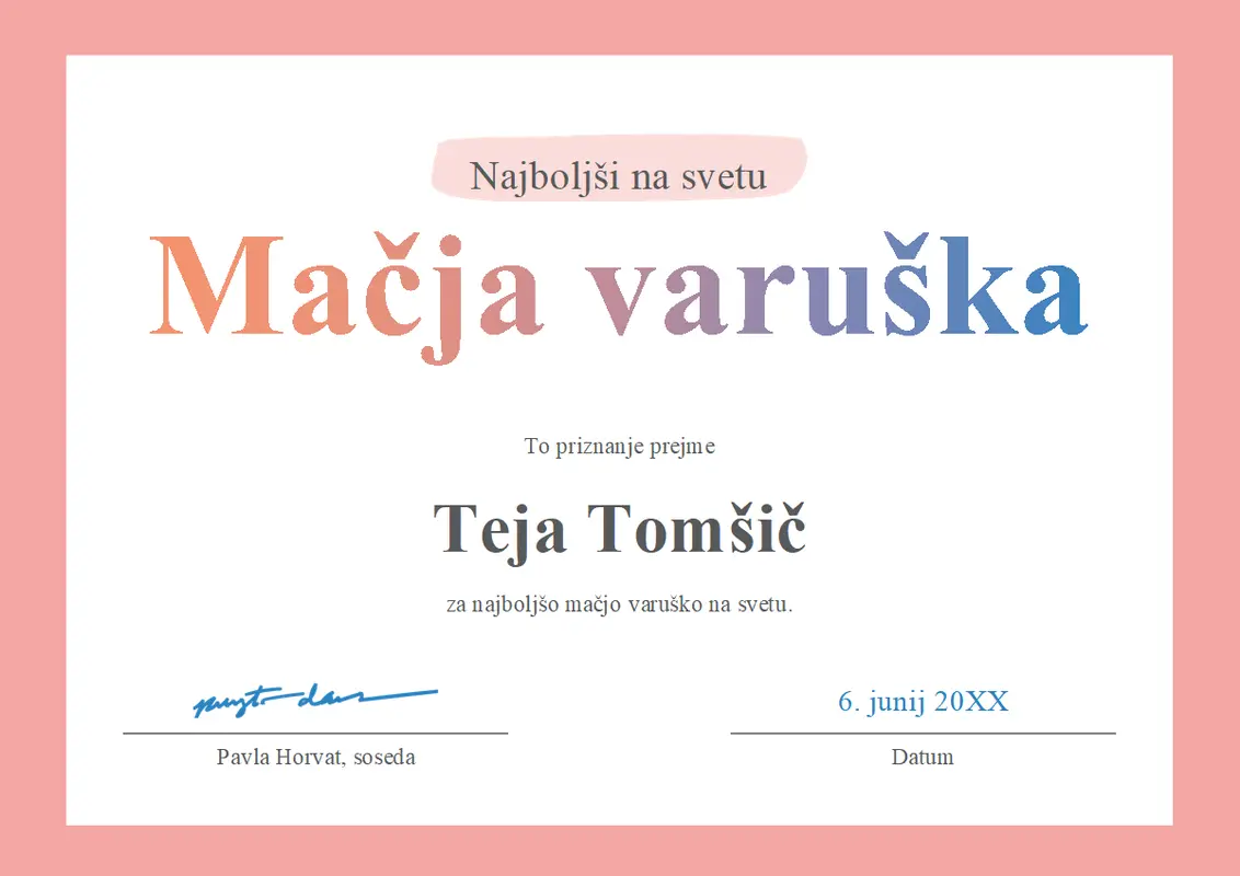 Priznanje »Najboljši na svetu« modern-simple