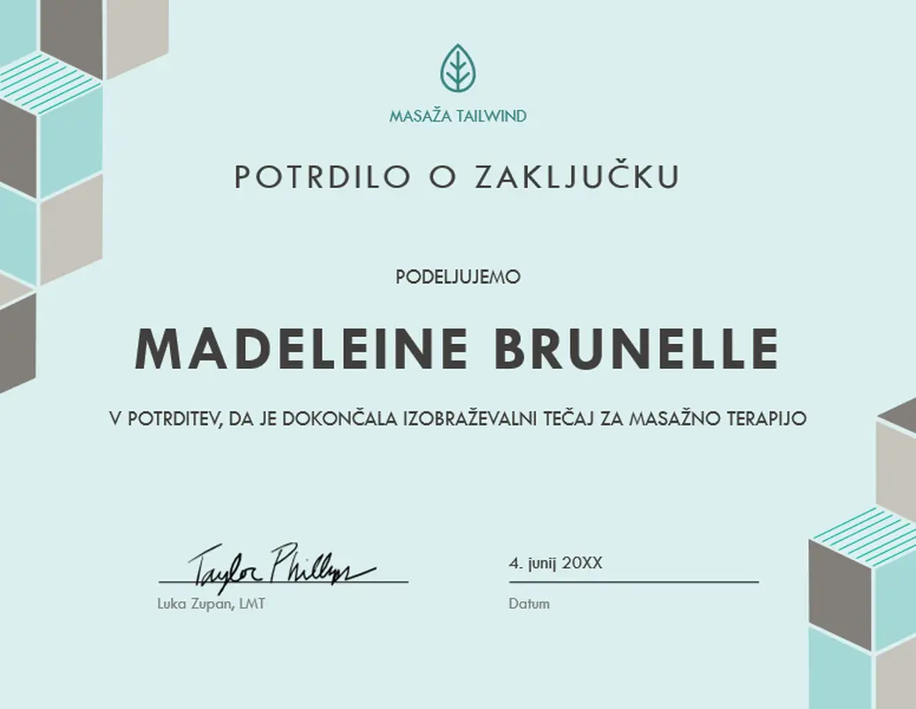 Potrdilo o zaključku modern-geometric