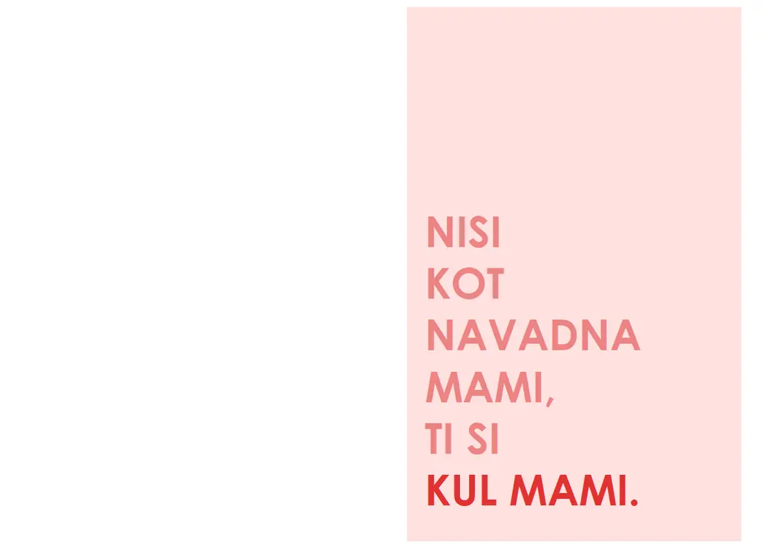 Čestitka Kul mami za materinski dan modern-simple