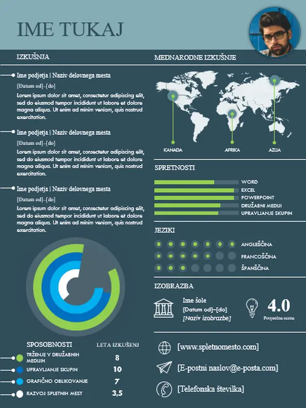 Mednarodni infografski življenjepis modern simple