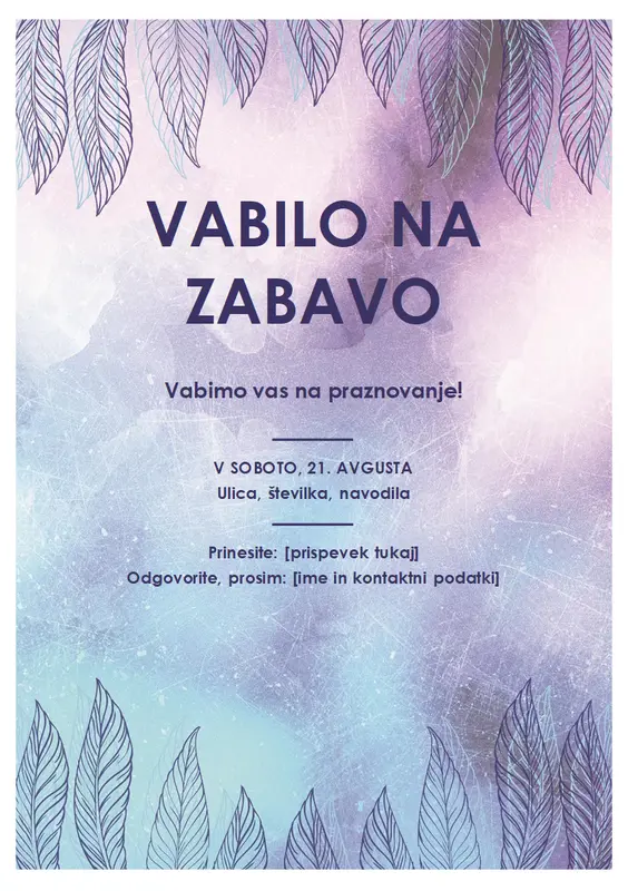 Letak z vabilom na zabavo organic-boho