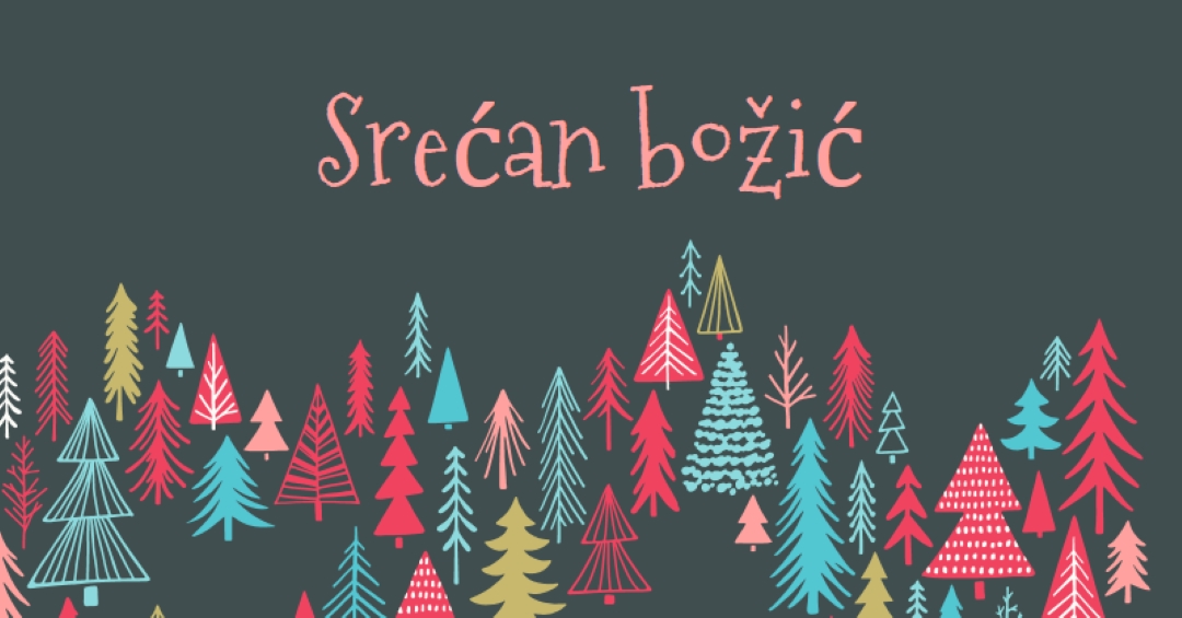 Srećan božić green whimsical-line
