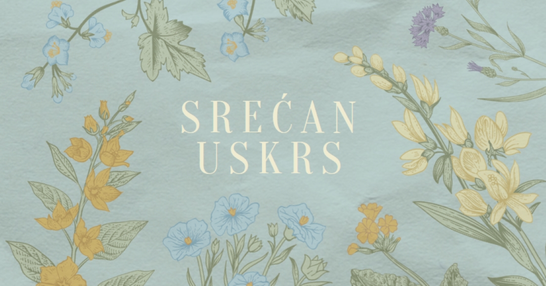 Uskršnje želje blue vintage-botanical