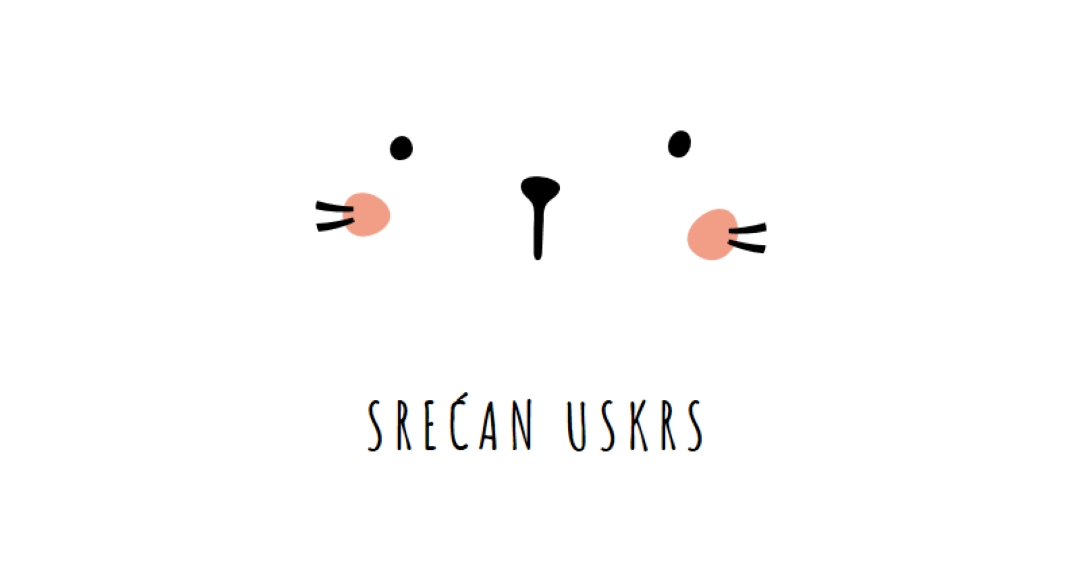Srećan Uskrs, zeko white whimsical-line