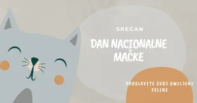 Srećan Dan nacionalne mačke gray organic-simple