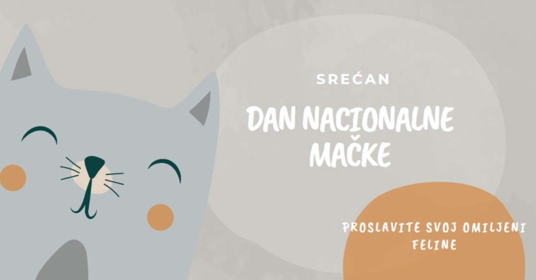 Srećan Dan nacionalne mačke gray organic-simple
