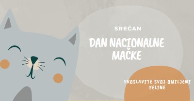 Srećan Dan nacionalne mačke gray organic-simple