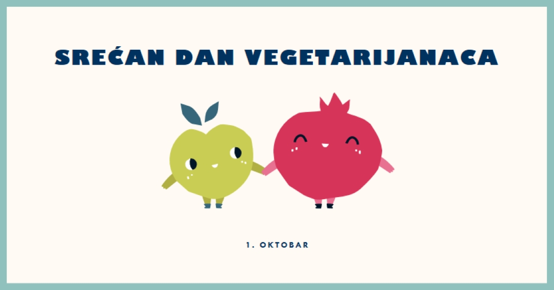 Srećan dan vegetarijanaca white whimsical-line