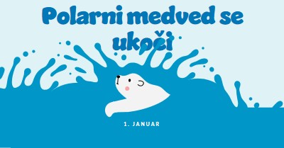 Srećan dan polarnog medveda blue whimsical-color-block