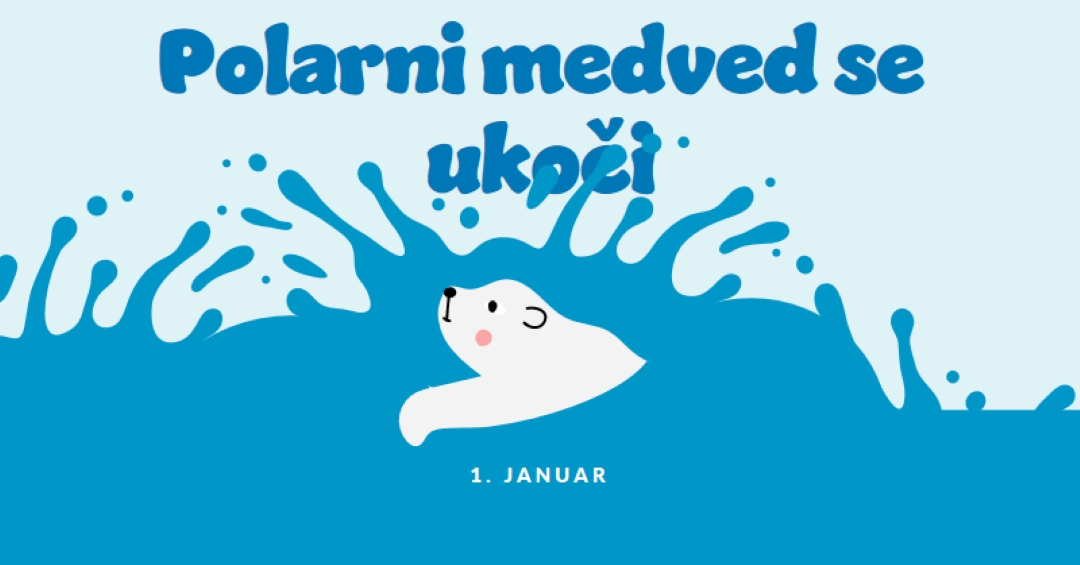 Srećan dan polarnog medveda blue whimsical-color-block