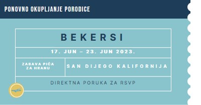 Tiket za ponovno okupljanje blue modern-bold