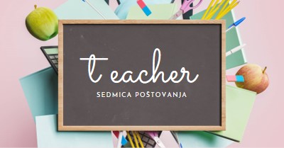 Poštovanje nastavnika pink modern-simple